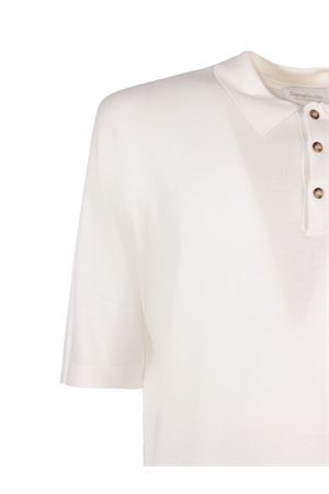 Polo in misto seta bianca DIANA STUDIO | DS26M140015001